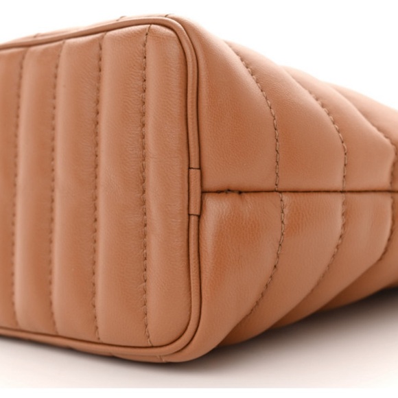 Burberry Lambskin Quilted Mini Lola Bucket Bag Maple Brown - Picture 8 of 8